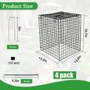 Garden Wire Cloches For Plants Extra Large 13.2" X13.2" X16.7" Rustproof Plant Cages For Outdoor Plants Protectors From Animals With Openable Top Cover & Stakes Plant Cages To Keep Animals Out (4 PCS)