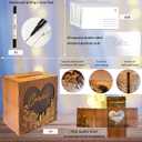Wooden Heart Wedding Card Box with Acrylic Window - Rustic Card Boxes for Wedding Reception & Bridal Shower, Wooden Money Holder for Honeymoon Fund, Includes 20 Cards & Pen