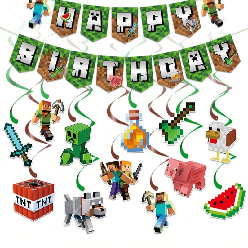 8 Pcs Pixel Birthday Party Decorations, Funny Game Theme Glasses Photobooth Props, Birthday Party, Halloween Selfie Prop