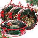 Shappy 4 Pcs 36 Inch Back to School Wreath Storage Container Clear Wreath Storage Bags PVC Waterproof Garland Bags with Clear Window Dual Zippers and Handles for Holiday Artificial Garland (Red)