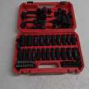 96-Piece 3/8" Drive Impact Socket Wrench and Bit Set, SAE 5/16-3/4 & Metric 8-22mm, Cr-V Standard & Deep Sockets, Power Bits, Ratchet Handle, Universal Joint, Bit Holder, Adapters, Spark Plug Socket