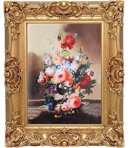 11x14 Vintage Gold Frames with Oil Painting - Vintage Wall Decor for Gallery Collage, Shatterproof Tempered Glass & Ready to Hang