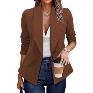 Tralilbee Women's Blazers Long Sleeve Open Front Work Office Suit Jackets Blazer XL