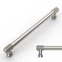 Amerdeco 10 Pack Brushed Satin Nickel Knurled Cabinet Pulls 7 Inch(177.8mm) Hole Center Kitchen Cabinet Handles Drawer Pulls Cabinet Hardware ZH0034