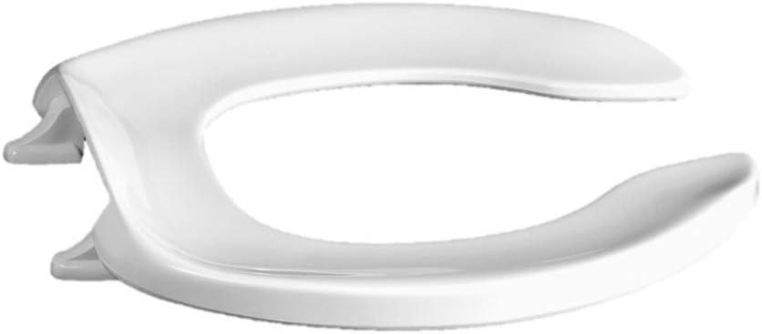Centoco Round Toilet Seat, Heavy Duty Commercial, 300CC-001, USA, White | Plastic, Open Front No Cover, Zinc Plated Hinges, Made in the USA