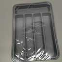 Aujen Silverware Organizer - Expandable Kitchen Drawer Organizer, Adjustable Utensil Organizer, Cutlery Tray for Forks, Knives, Multipurpose Kitchen Organizers and Storage Solution, Grey, Medium