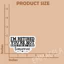 2 x (3PCS) I'm Retired You're Not Have Fun at Work Tomorrow Sticker  Funny Retirement Stickers, Waterproof Vinyl Decal for Laptop, Tumbler, Water Bottle, Scrapbook  for Retired Men and Women, 3" x 2"