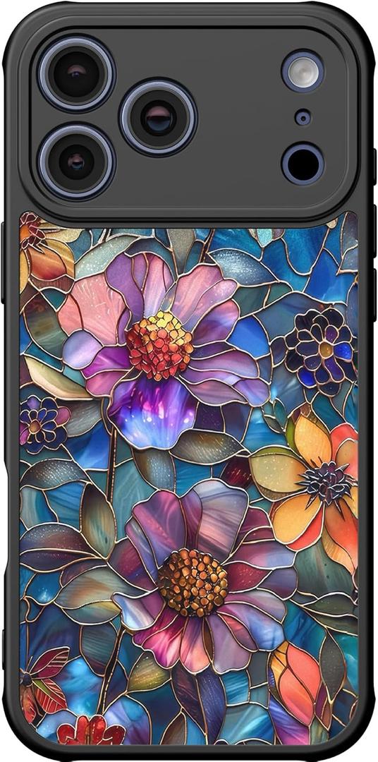 DEENAKIN for iPhone 17 Pro Max Case Cute,Aesthetic Floral Hard Shell,Compatible with Magsafe,Trendy Unique Cool Retro Coquette Protective Slim Phone Cover for Women Girls,Vibrant Defined Blossoms