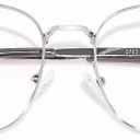 OPTOFENDY Metal Blue Light Blocking Glasses for Women Men, Square Computer Eyeglasses, Anti Eyestrain & UV Protection (Silver)