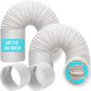 HOXHA 2 Pack Portable Air Conditioner Hose with Coupler 5.9 Inch AC Exhaust Vent Duct Hose Universal AC Tube Hose Kit Parts Accessories