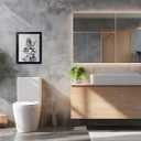 Framed Bathroom Decor Wall Art Wear Crown Frog Toilet Paper Pile - Playful Bathroom wall decor Animal Art black and white canvas wall art print can be hung directly - Frame, 8 "x 10"