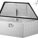 VEVOR Trailer Tongue Box, Heavy Duty Trailer Tongue Tool Box Storage Organizer with Lock & Keys, Utility Tool Chest for Pickup Truck Bed, RV, SUV, Off-Road Vehicle, Aluminum, 39" x 16.5" x 12", Silver