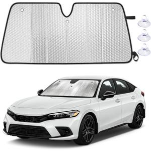 EcoNour Accordion Foldable Windshield Sun Shade Fit for Honda Civic 2022-2024 2025 2026 Sunshade, Front Car Window Shades Sun Visor, Blocks UV Rays & Heat, Car Accessories