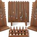Jerify 4 Pieces Wood Necklace Display Holder Wood Plank Necklace Jewelry Display Ring Display for Selling Necklace Holder Stand Finger Ring Display for Jewelry Showcase Storage Home Display