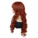 GNIMEGIL 24 inch Long Curly Auburn Wig for Stylish Appeal Stunning Body Wave Wig with Bangs Natural Synthetic Hairstyles for Women