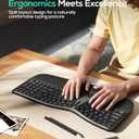 Nulea RT07B Wireless Ergonomic Split Keyboard, Wrist Rest, Natural Typing, Bluetooth and USB Connectivity, USB-C Rechargeable,Compatible with Windows Mac (Silver Black)