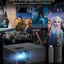 CiBest Portable Mini Projector White, 2025 Upgraded Full HD 1080P Projector, Movie Projector Compatible with iOS/Android Phone/Tablet/Laptop/PC/TV Stick/Box/USB