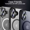 Wiaocit 3 Pack Tempered Glass Camera Lens Protector for iPhone 17/ iPhone 16/ iPhone 16 Plus, 9H Hardness, Anti-Scratch, Case Friendly