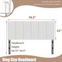 Yongchuang King Headboard Upholstered Headboards for King Size Bed Headboard Panels Adjustable Height Grayish White Linen Head Board, Size: King, Measures 78.3"W x 24"H