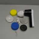 Electric Spin Scrubber, Cordless Shower Scrubber with Battery Level Display, 2 Speeds Electric Scrubber for Cleaning with 6 Replaceable Heads, Cleaning Brush for Bathroom/Sink/Window (White)