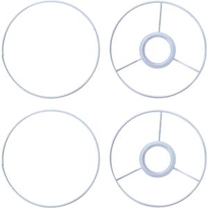 KUMGROT Lamp Shade Ring Set Strong Iron White Lamp Shade Adapter Ring Holder for Desk Wall Lamps Frames European Style 5.9 Inch Diameter 2 Pcs