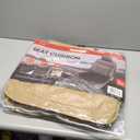 Motor Trend Seat Covers for Cars Trucks SUV, Faux Leather Beige Padded Seat Covers with Storage Pockets, Premium Interior Car Seat Cover, 2 x Front Seat Covers