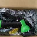 Flexi Hose with 8 Function Nozzle, 50FT - Lightweight Expandable Garden Hose, No-Kink Flexibility, 3/4 Inch Solid Brass Fittings and Double Latex Core - Black and Green