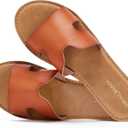 KOLILI Womens Flat Slide Sandals, Summer Fashion Sandals, Comfy Style | Warm-weather Favorite (7, Brown)