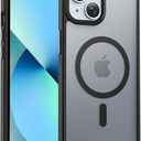 Temdan Case [Compatible with MagSafe] [Military-Grade Drop Protection] [Anti-Fingerprint] [Anti-Scratch] Slim Silky-Soft Touch Translucent Matte Case 5×2,7 inch, Black
