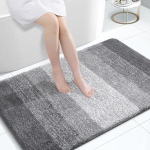 OLANLY Bathroom Rugs Mat 44x32, Extra Soft Absorbent Microfiber Bath Rugs, Rubber Backing, Quick Dry, Machine Washable Bath Mats for Bathroom Floor, Tub and Shower, Home Decor Accessories, Grey OLANLY Bathroom Rugs Mat 44x32, Extra Soft Absorbent Microfiber Bath Rugs, Rubber Backing, Quick Dry, Machine Washable Bath Mats for Bathroom Floor, Tub and Shower, Home Decor Accessories, Grey