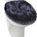 Town & Country Basics Spa Step Noodle Solid Bathroom Toilet Lid Cover, Plush, Soft, and Absorbent, Machine Washable, Blue, 18.5"x19.6"