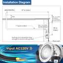 120V 10-Inch Pool Light for Inground Pools, IP68 Waterproof Pool Lights, Includes 2 x 500W Incandescent Bulbs, 100ft Cord, Direct Replacement Pentair Amerlite & Hayward AstroLite, Fits 10'' Pool Niche