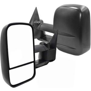 AERDM New Pair Towing Mirrors Manual Operated Textured Black Telescoping Trailer Side Mirrors Fit Chevy/GMC/Cadillac Silverado Sierra Avalanche Suburban Tahoe Yukon XL Escalade EXT ESV, 3.75 inches