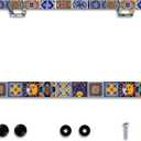 Personalise Mexican Tiles License Plate Frames Mandala Boho License Plate Frame Car Universal Stainless Steel Accessories Cars Decorative 2 Holes Screws Fits Standard US Vehicles Size 12.2 x 6 Inches