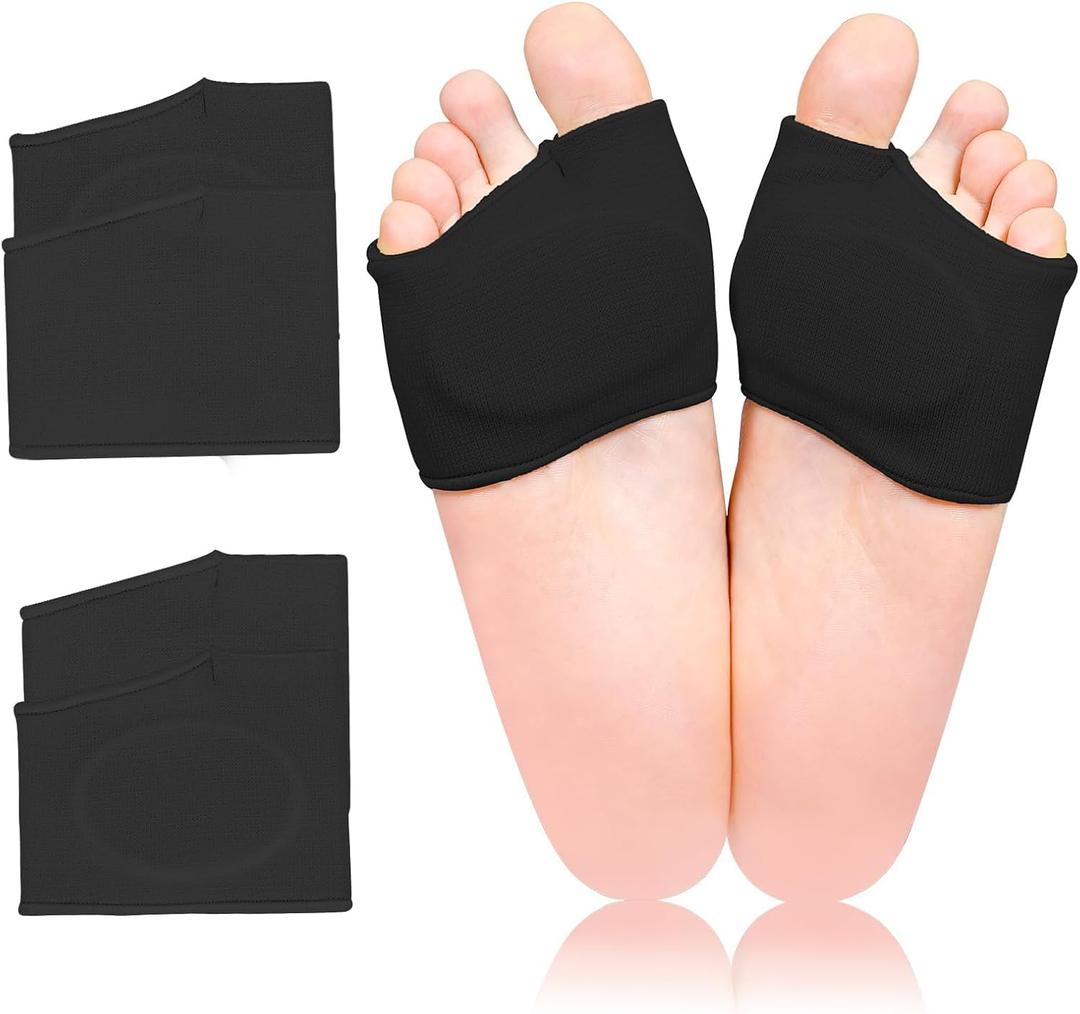 Metatarsal Pads for Women & Men 2 Pairs Gel Cushion Foot Supports Ball of Foot Pain Relief Metatarsalgia Morton's Neuroma Black L