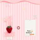 Birthday Candles for Cake, Pink Number Candles, Cake Candles with Greeting Card for Birthday Party Wedding Anniversary Celebrations (Strawberry 1 Candle)