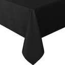 sancua Rectangle Tablecloth - 60 x 84 Inch - Stain and Wrinkle Resistant Washable Polyester Table Cloth, Decorative Fabric Table Cover for Dining Tables, Buffet Parties and Camping, Black