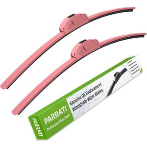 OEM QUALITY 24" + 18" PARRATI Premium All-Season Pink Windshield Wiper Blades (Set of 2)