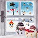 2 x 44pcs Snowman Face Stickers for Crafts Cute Christmas Ornaments Vinyl Snow Man Face Decals Xmas Winter Holiday Stickers for Window Glass Cups Balls Jars Wall Party Supplies Home Decoration(face44)