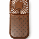 Portable Neck Fan Mini Quiet Handheld Personal Foldable USB Rechargeable Fan Operated for Home Office Outdoor Travel, Hands Free Necklace Fans, Brown Set of 2