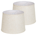 Lamp shades Set of 2, Drum Lamp shades 11" Top x 13" Bottom x 10" High,Medium Lampshades,Natural Linen Lamp Shades for Table Lamp & Floor Lamp - Lampshades Replacement (Beige)