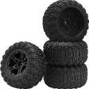 GOUPRC 12.5mm Hex RC Wheel Tires Set, 4.1 * 2.1 Inches 4PCS Swamp Claw Mud Terrain Tires Accessories for Traxxas Mini Maxx 1/12 RC Crawler Car Truck Buggy