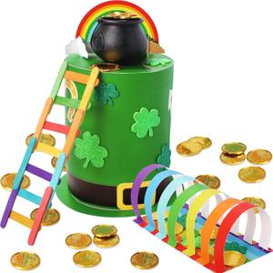 OFIHIDO Leprechaun Trap Kit for Kids,Catch a Leprechaun Trap for Kids,St. Patrick's Day Decorations DIY Craft Classroom Activity Party Supplies