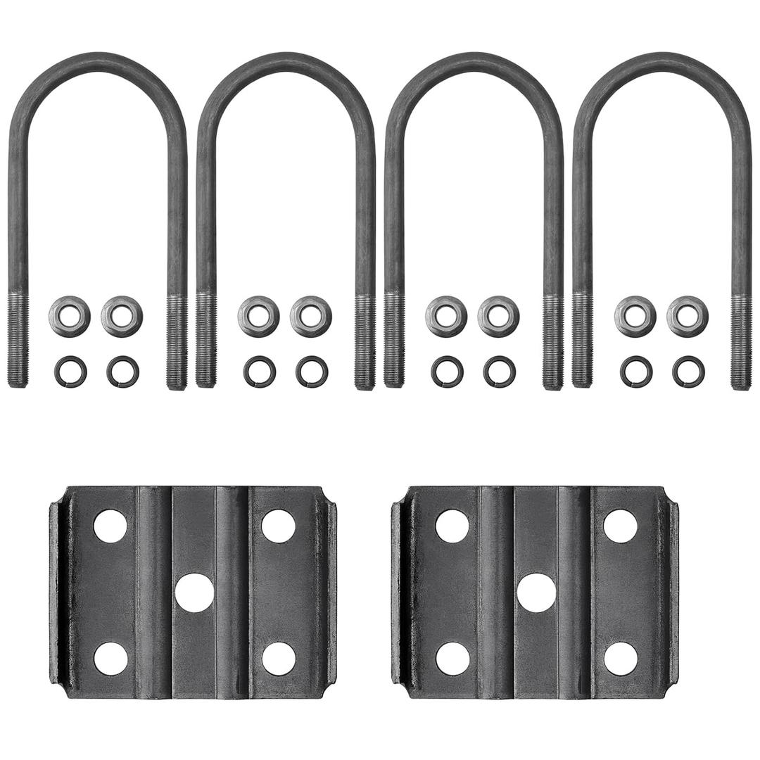 Trailer U Bolt Kit 7 inch for 5,200-7,000 lb Trailer Axle, 3" Round Axle, 1/2 Diameter, 2" Thread Pitch