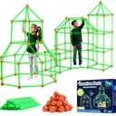 Tiny Land Glow Fort Building Kit for Kids Creative Fort Indoor & Outdoor Construction Toys with 86 Rods and 44 Balls for 5-12 Year Old Boys & Girls STEM Building Toy Gifts with Storage Bag