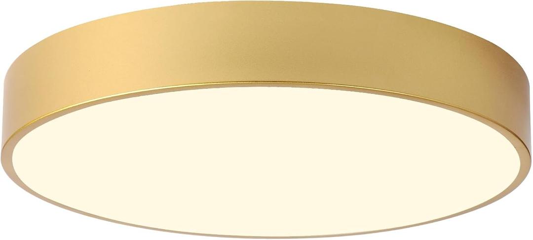 4-Light Close to Ceiling Light Fixture, 18 inch Large Size Gold Metal Shade Flush Mount Ceiling Light Fixtures, E12 Socket Lamp for Living Room Bedroom Kitchen Island