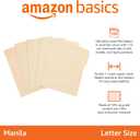Amazon Basics File Folders with Tabs for Filing, 1/3-Cut Tab, Assorted Positions, 8.5x11 inches, Letter Size, Manila, Pack of 100