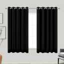 Black Out Curtains 60x45 Inch Long 2 Panels Burg for Bedroom Windows,Grommet Heat Blocking Room Darkening Insulated Kitchen Soundproof Half Block Dark Short Curtain for Bathroom,Van Garage,45L Length