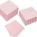 100 Pack Cocktail Napkin 2-Ply Scalloped Edged Dessert Napkins Folded 5 x 5 Inches Disposable Napkins for Dinner Wedding Birthday Party Bridal Anniversary Reception Event (Pink)