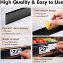 Fainne 25 Pcs Shelf Label Strips 1.5''H x 48" L Self Adhesive Shelf Label Holder Gondola Price Tag Stick on Plastic Clear Ticket Channel for Metal Wood Plastic Rack(Black)